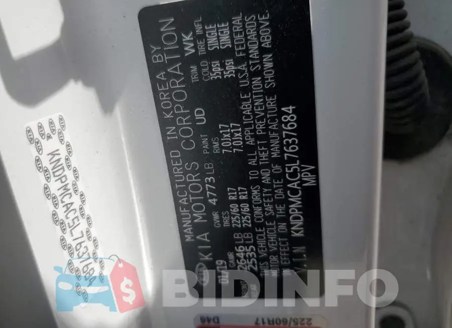 KNDPMCAC5L7637684 Photo# 13
