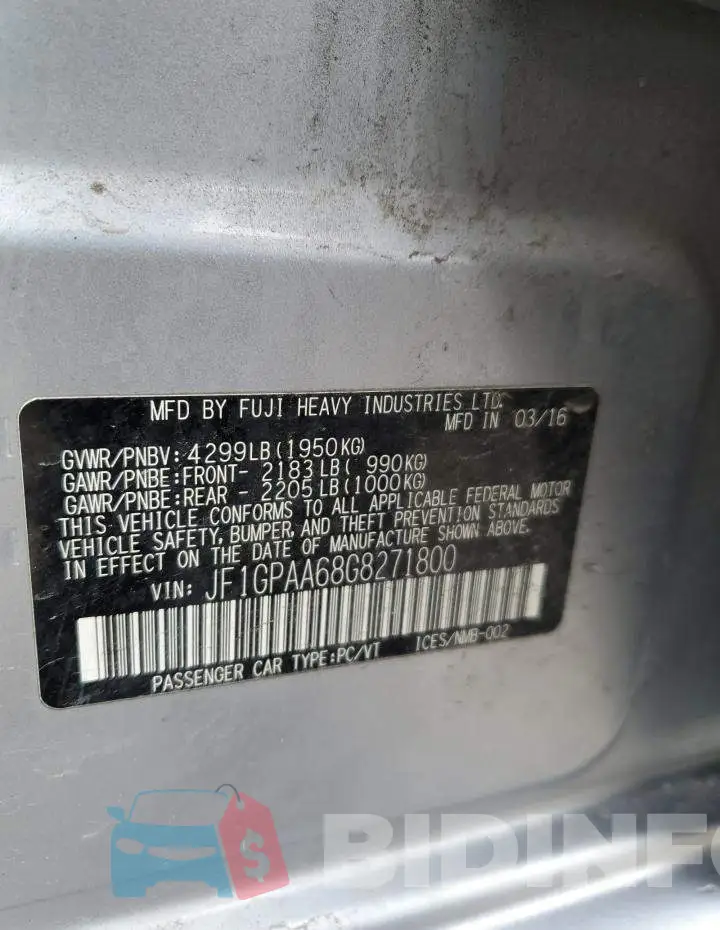 JF1GPAA68G8271800 Photo# 12