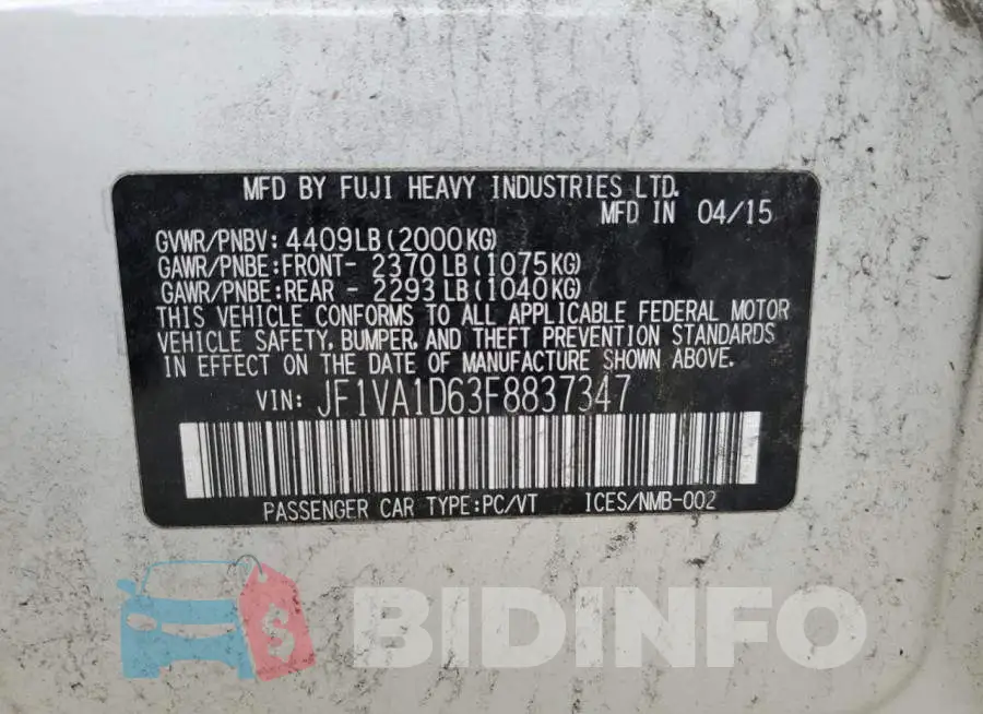 JF1VA1D63F8837347 Photo# 12
