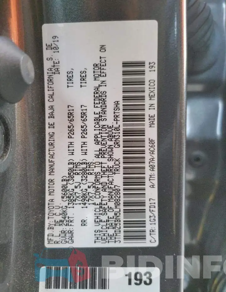 3TMDZ5BN5LM082807 Photo# 12