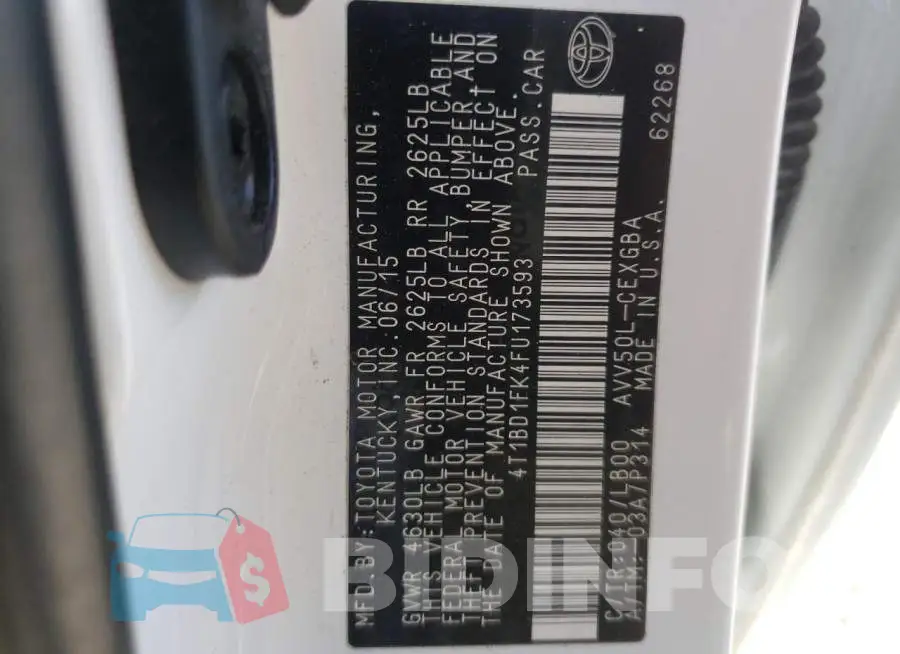 4T1BD1FK4FU173593 Photo# 12