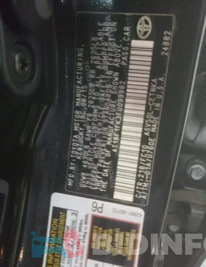 4T1BF1FK3FU099982 Photo# 12