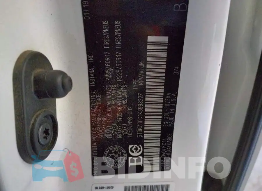 5TDKZ3DC1KS998227 Photo# 12
