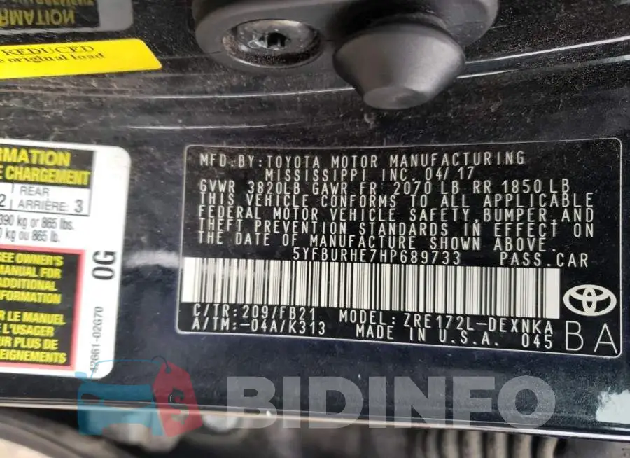 5YFBURHE7HP689733 Photo# 12