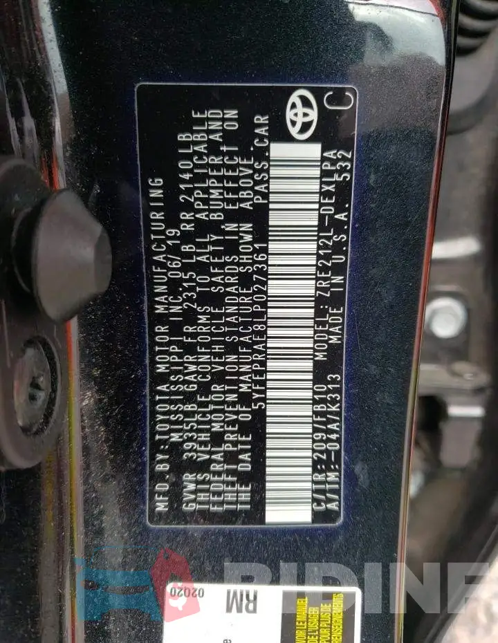 5YFEPRAE8LP027361 Photo# 12