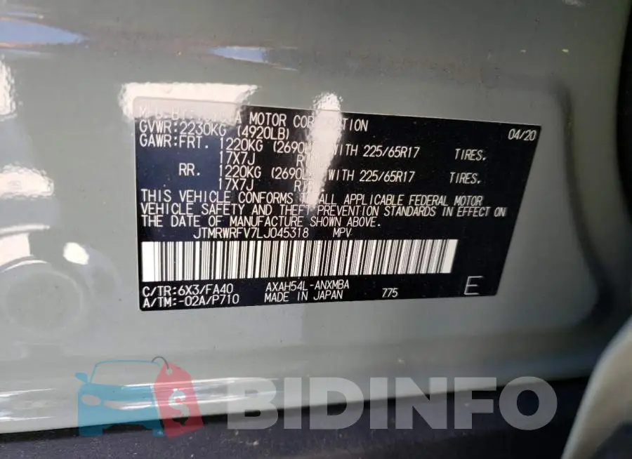 JTMRWRFV7LJ045318 Photo# 13
