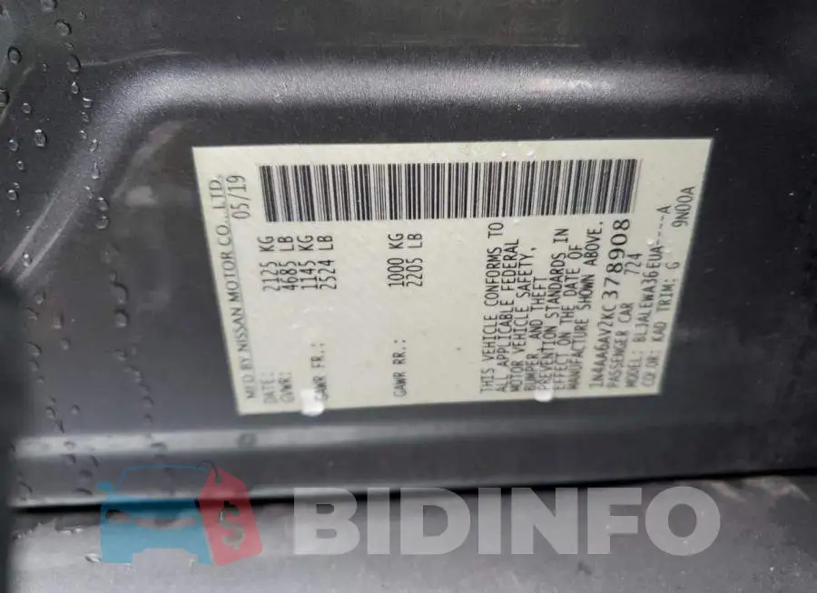 1N4AA6AV2KC378908 Photo# 12