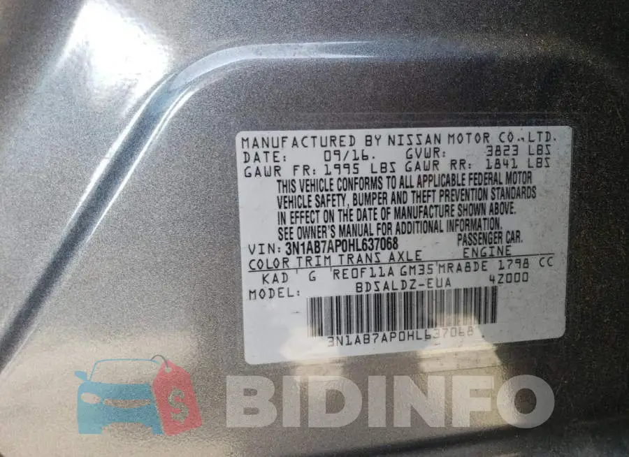 3N1AB7AP0HL637068 Photo# 13