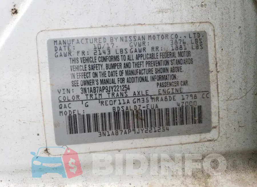 3N1AB7AP9JY221254 Photo# 12