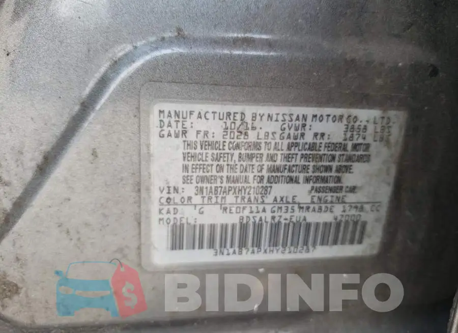 3N1AB7APXHY210287 Photo# 13