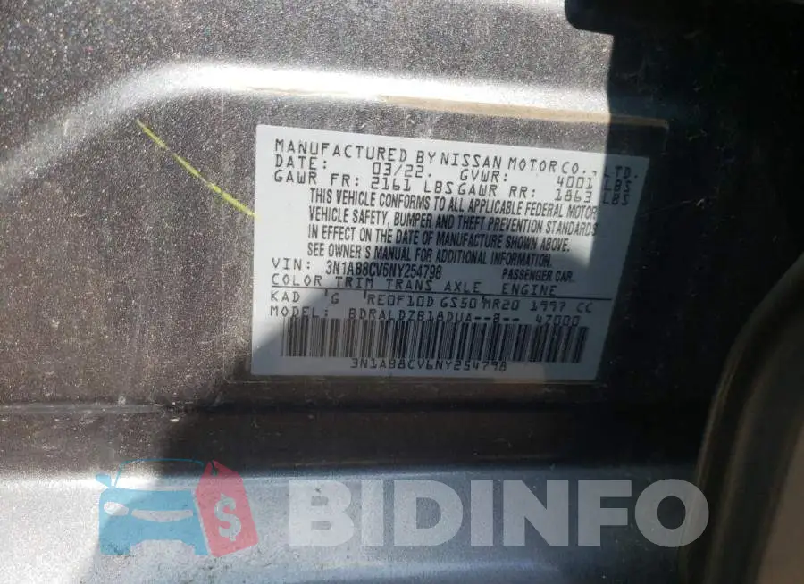 3N1AB8CV6NY254798 Photo# 12