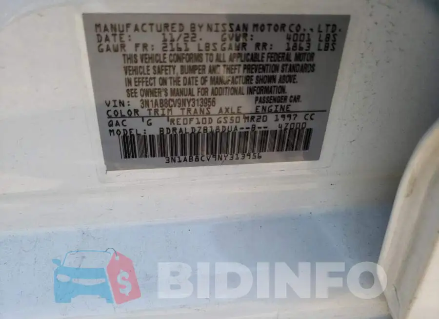 3N1AB8CV9NY313956 Photo# 12