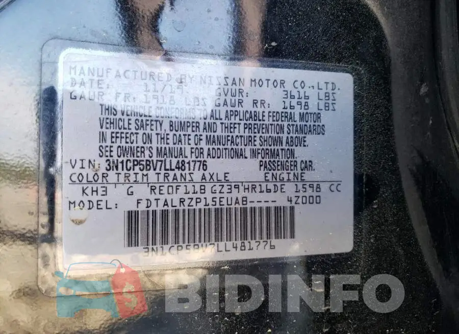 3N1CP5BV7LL481776 Photo# 14