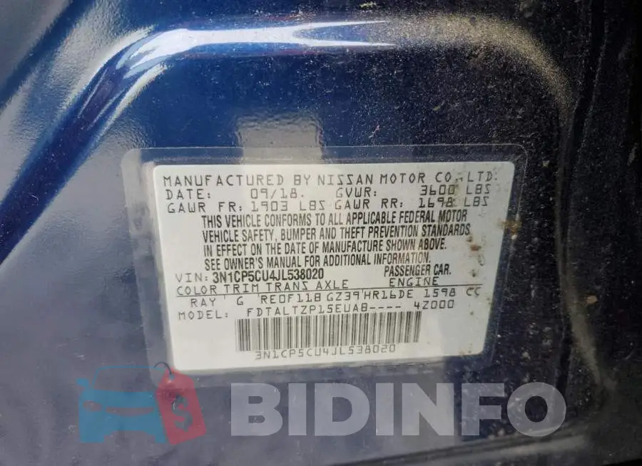 3N1CP5CU4JL538020 Photo# 13