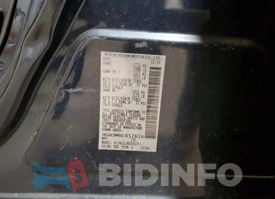 5N1AR2MM6EC657616 Photo# 14