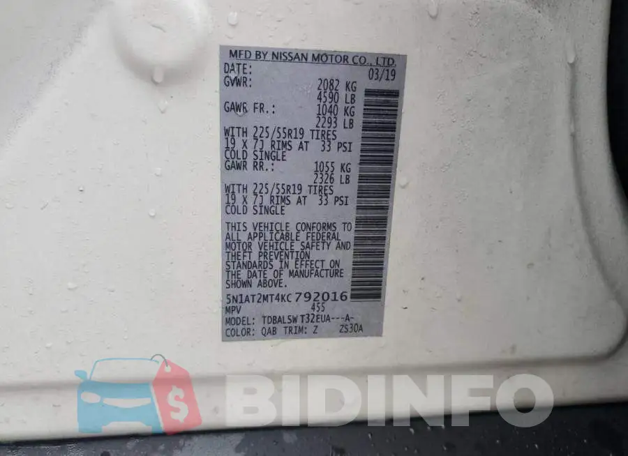 5N1AT2MT4KC792016 Photo# 13