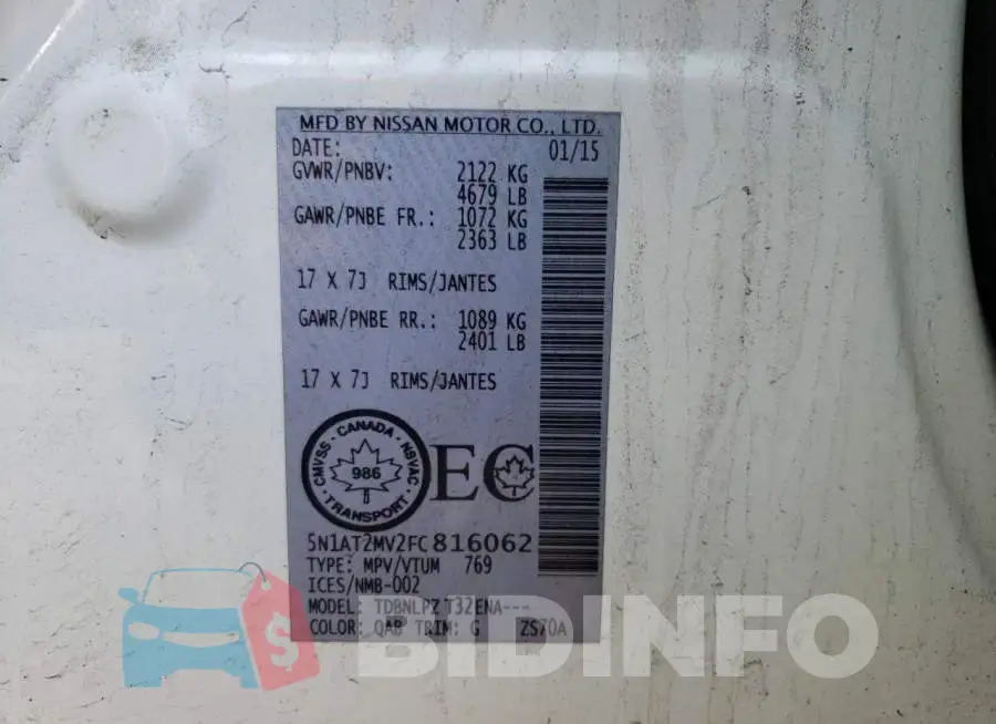 5N1AT2MV2FC816062 Photo# 13