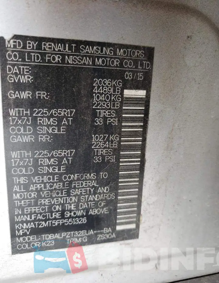 KNMAT2MT5FP551326 Photo# 14