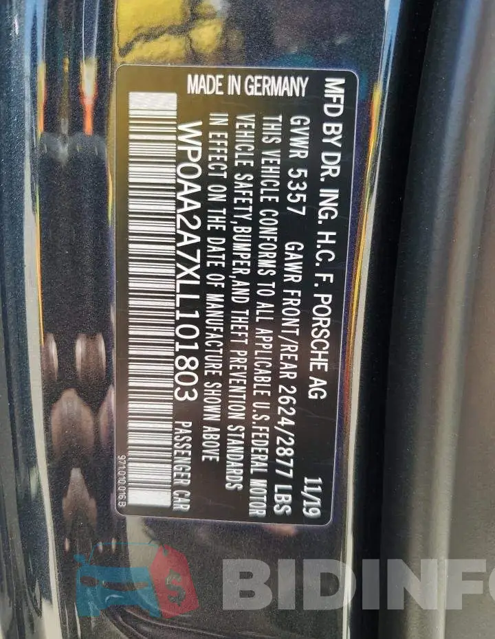 WP0AA2A7XLL101803 Photo# 13