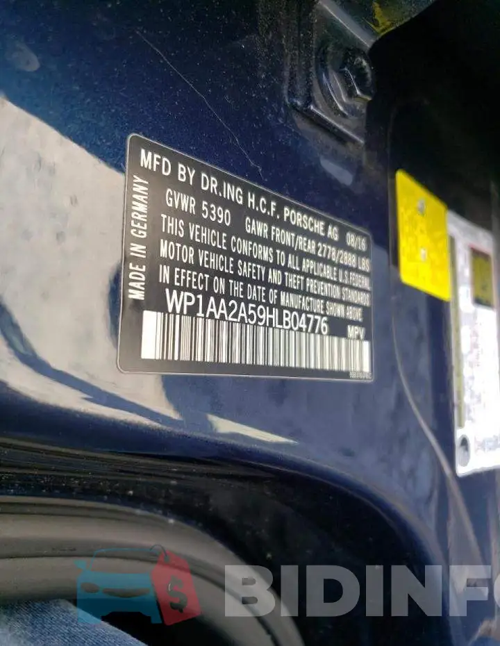 WP1AA2A59HLB04776 Photo# 13