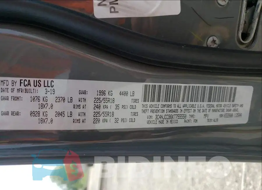 3C4NJCCB6KT755550 Photo# 10