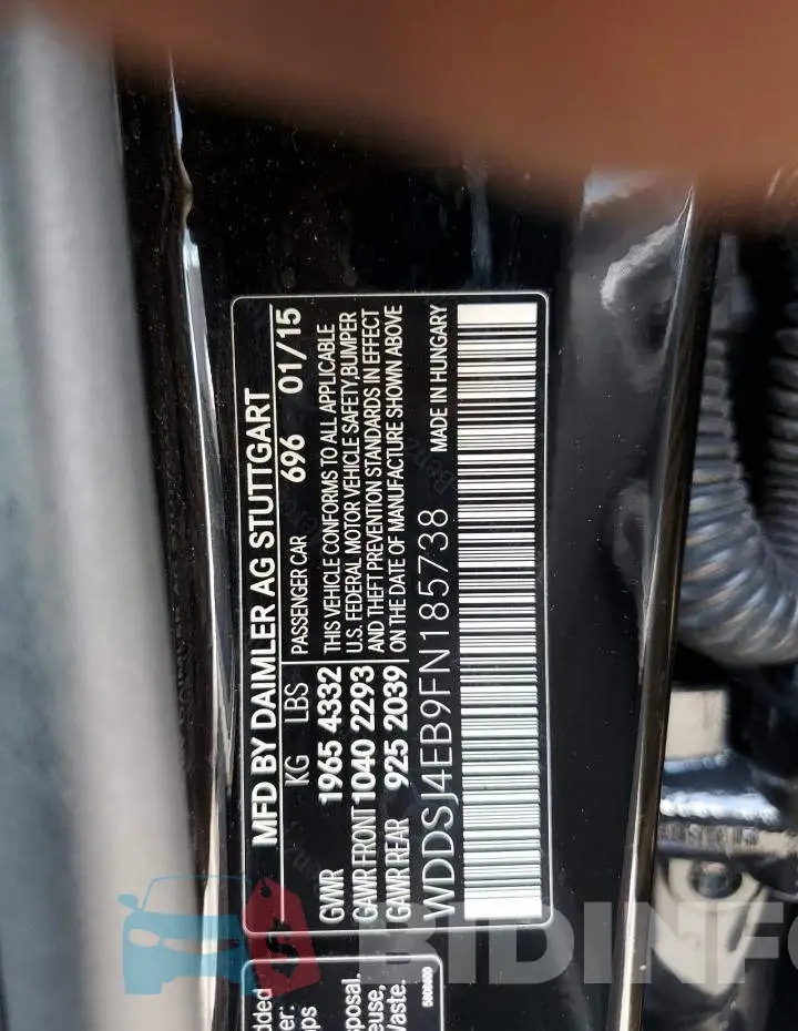 WDDSJ4EB9FN185738 Photo# 12