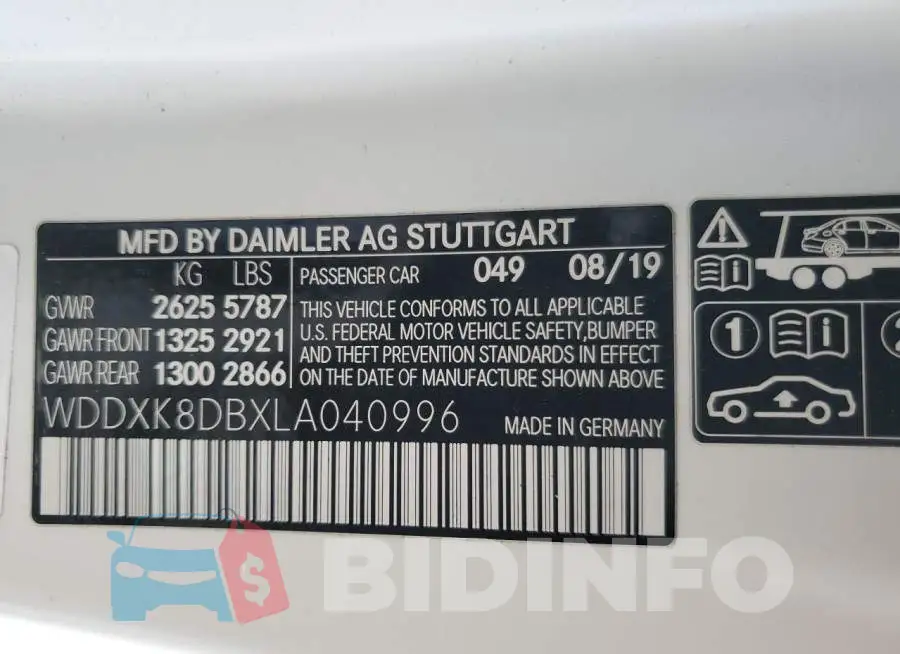 WDDXK8DBXLA040996 Photo# 12