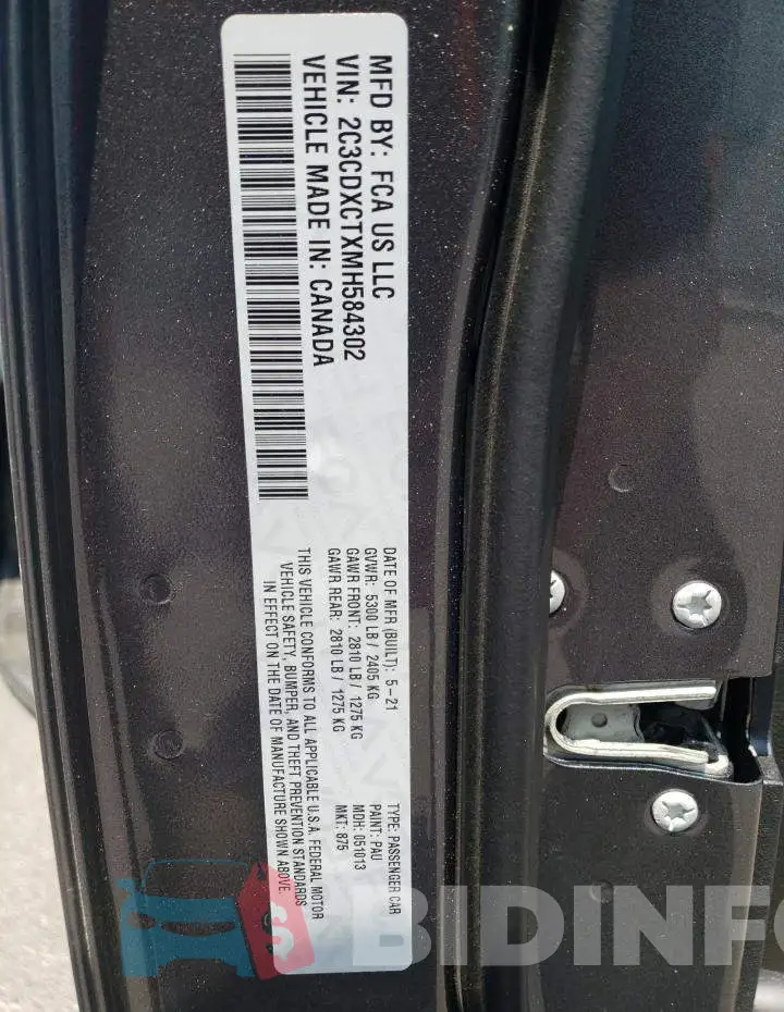 2C3CDXCTXMH584302 Photo# 12