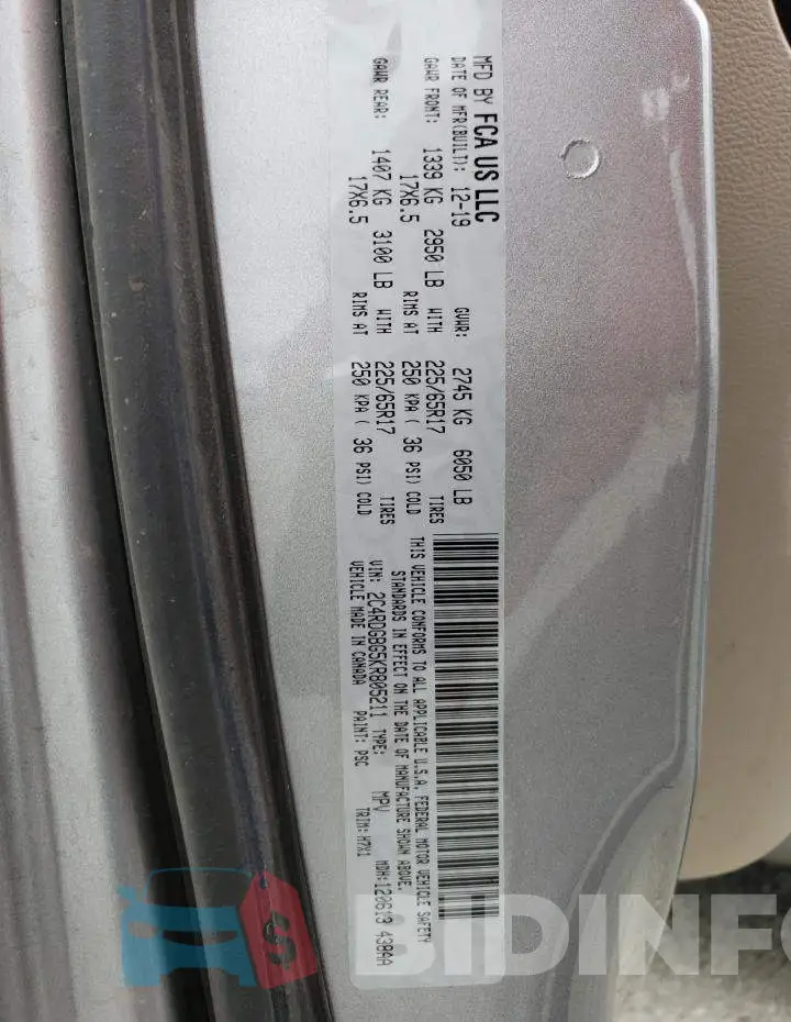 2C4RDGBG5KR805211 Photo# 14
