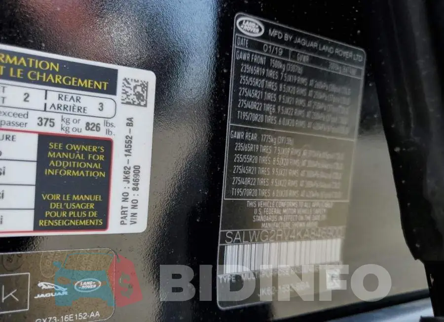 SALWG2RV4KA846900 Photo# 14