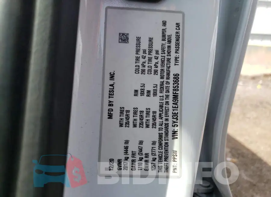 5YJ3E1EA9MF853686 Photo# 12
