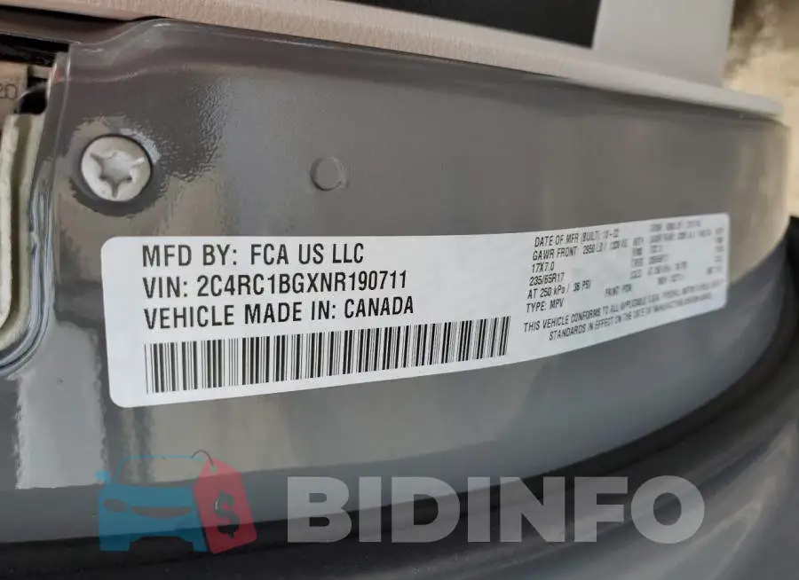 2C4RC1BGXNR190711 Photo# 13