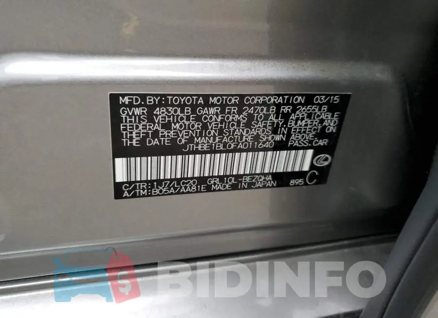 JTHBE1BL0FA011640 Photo# 12