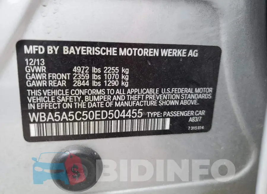 WBA5A5C50ED504455 Photo# 12