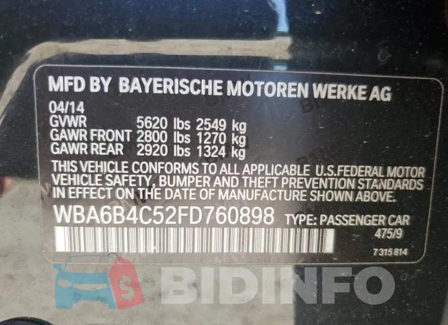 WBA6B4C52FD760898 Photo# 12