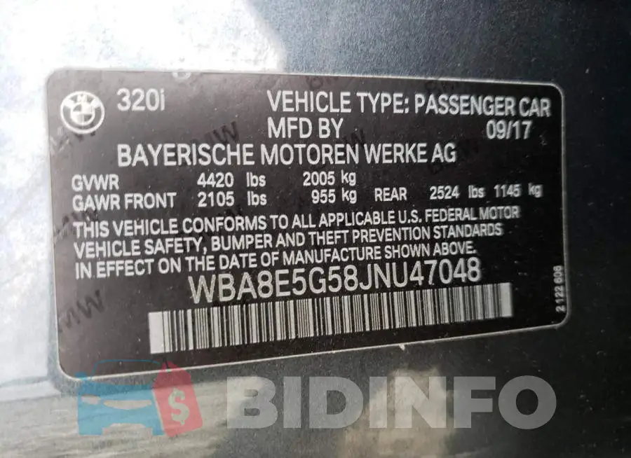 WBA8E5G58JNU47048 Photo# 10