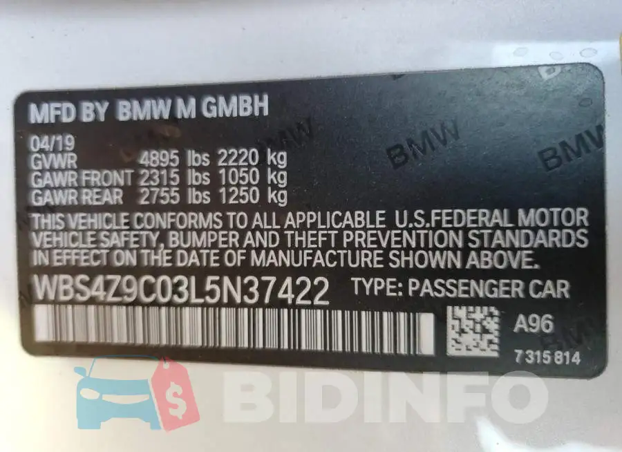 WBS4Z9C03L5N37422 Photo# 13