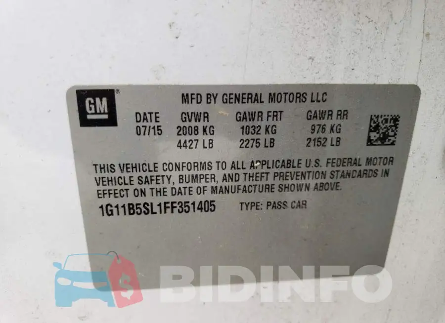1G11B5SL1FF351405 Photo# 12