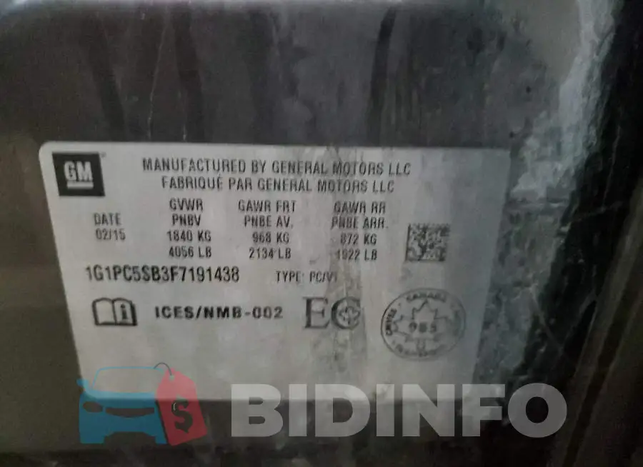 1G1PC5SB3F7191438 Photo# 13