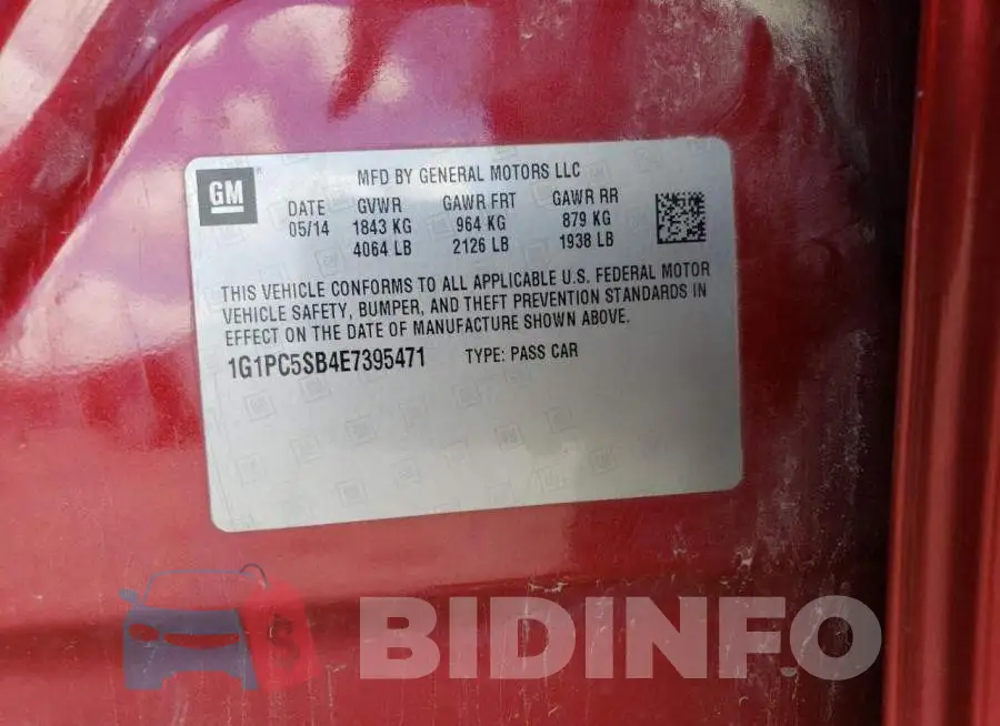 1G1PC5SB4E7395471 Photo# 12