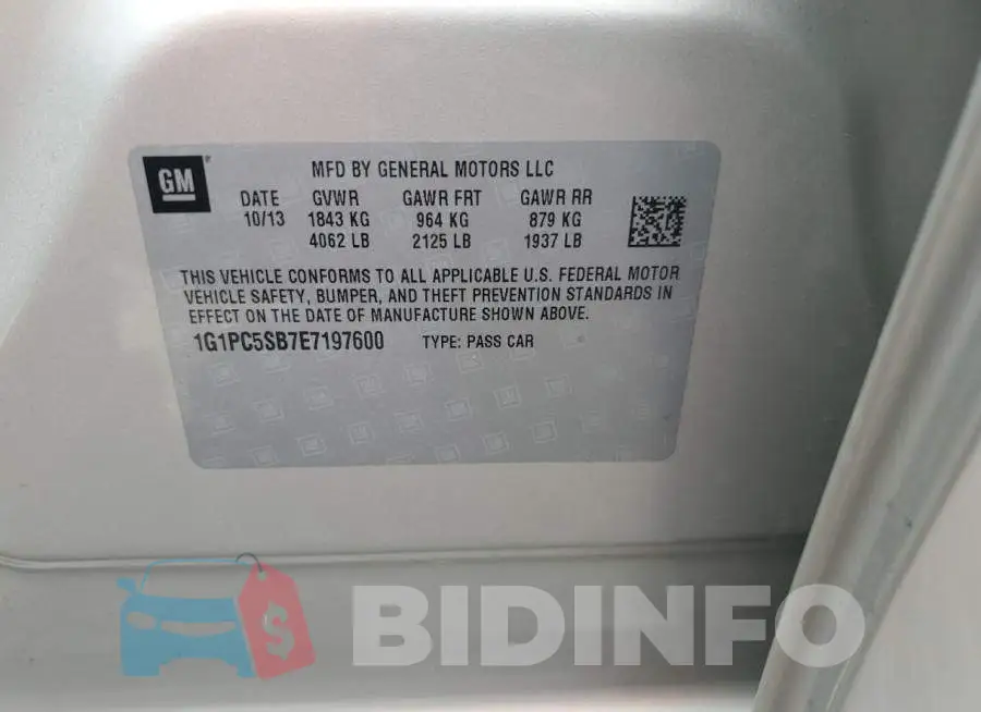 1G1PC5SB7E7197600 Photo# 12