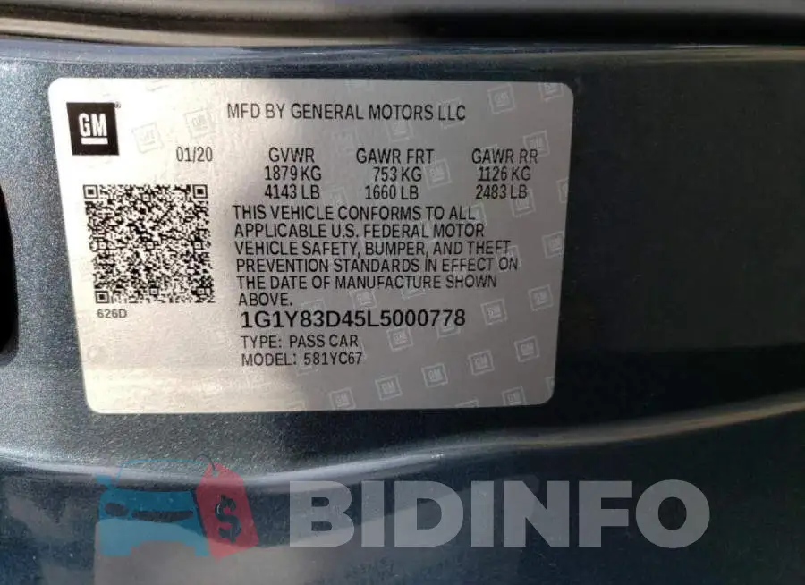 1G1Y83D45L5000778 Photo# 10