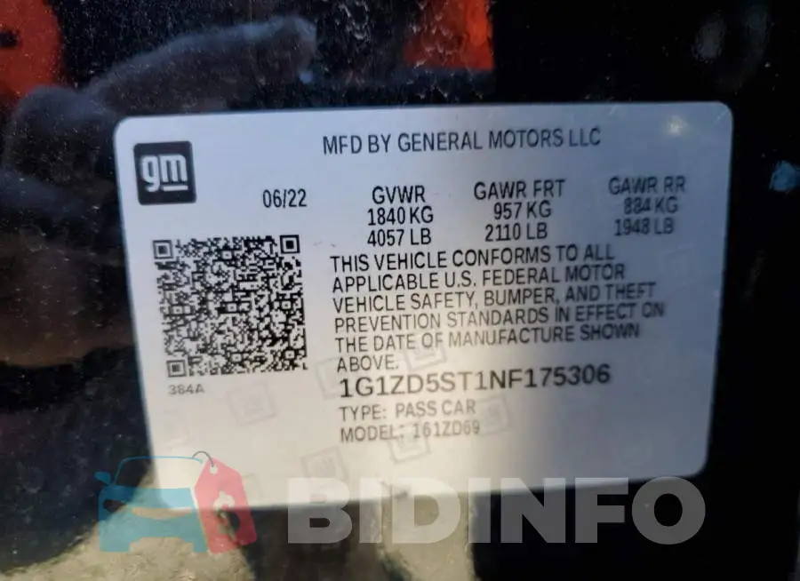 1G1ZD5ST1NF175306 Photo# 12