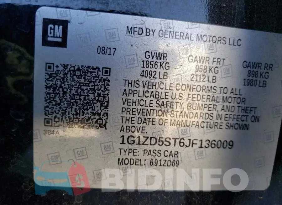 1G1ZD5ST6JF136009 Photo# 12