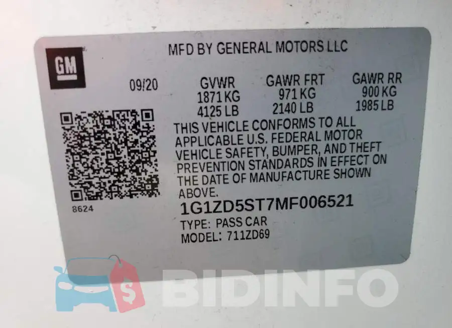 1G1ZD5ST7MF006521 Photo# 12
