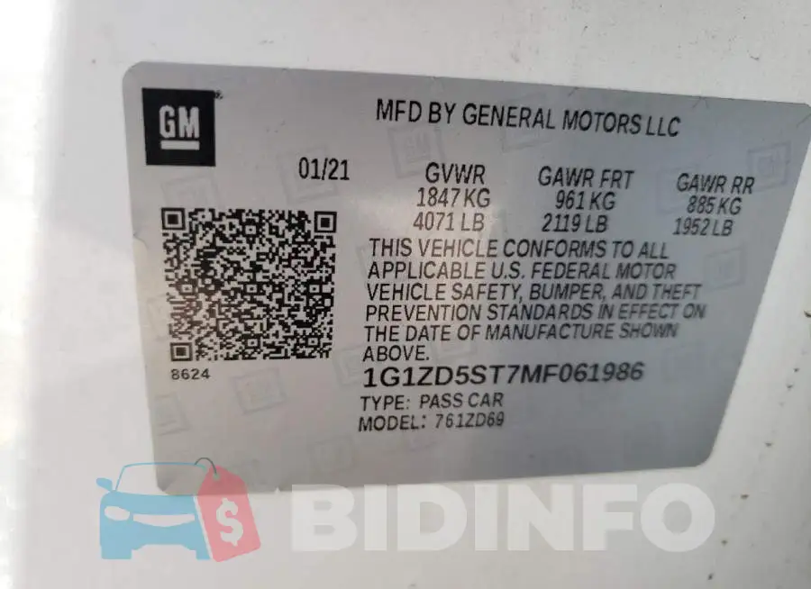 1G1ZD5ST7MF061986 Photo# 12