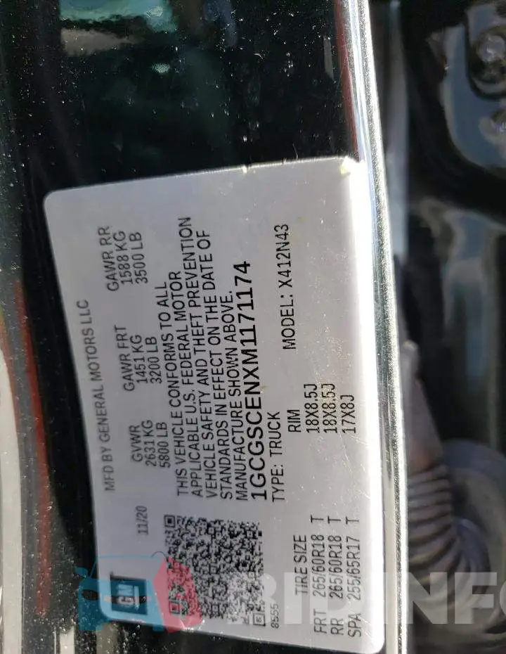 1GCGSCENXM1171174 Photo# 12