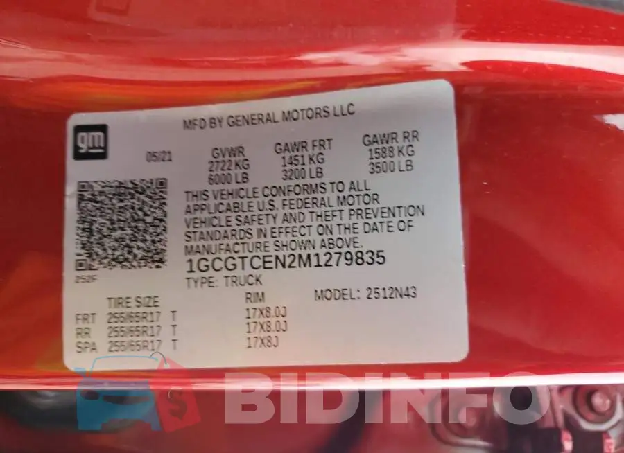1GCGTCEN2M1279835 Photo# 13