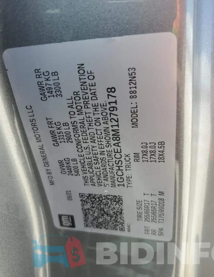 1GCHSCEA8M1279178 Photo# 12