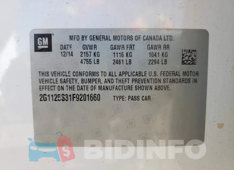 2G1125S31F9201660 Photo# 10